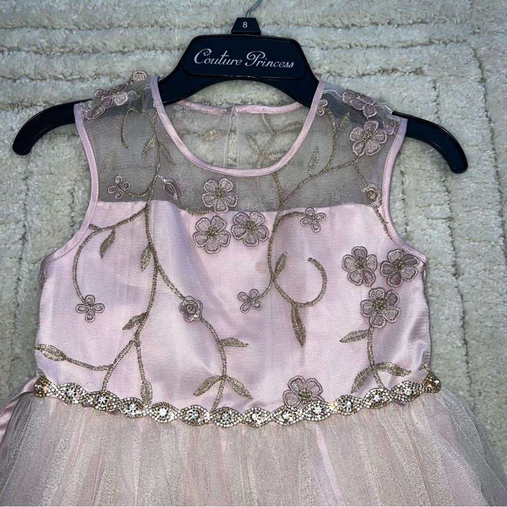 Rare Editions Sunday Best Blush Sequin Dress 6X Father-Daughter Flower Girl - Picture 2 of 6